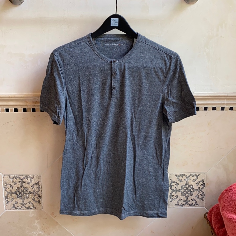 John Varvatos speckled modal henley